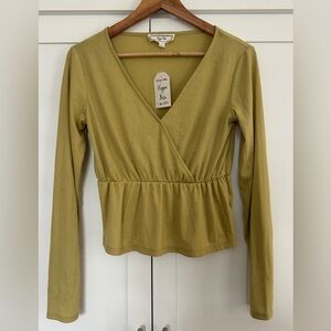 Hippie Rose winter moss green Long Sleeve Wrap Top Small